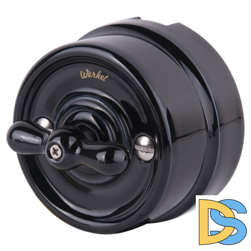 Переключатель Werkel одноклавишный Retro черный W5612008 4690389166716