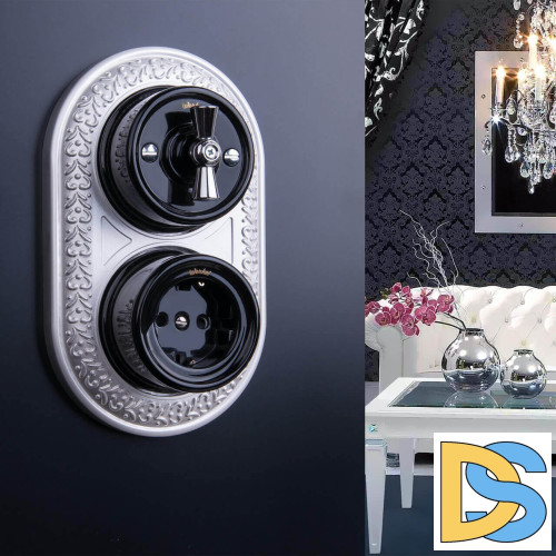 Переключатель Werkel одноклавишный Retro черный W5612008 4690389166716