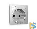 Лицевая панель для розетки с/з со шторками 2USB A+C Ambrella Volt Alfa AP4100