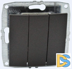 Выключатель трехклавишный Mono Electric Despina-Larissa 10А 250В графит 500-002022-114