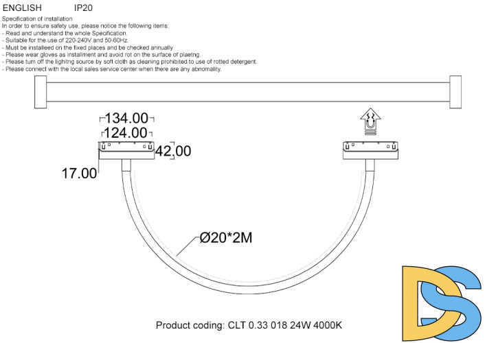 Трековый магнитный светильник Crystal Lux CLT 0.33 018 24W BL 4000K