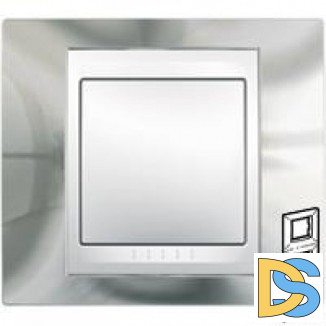 Рамка 3-ая (тройная) вертикальная, Серебро/Белый, серия Unica Хамелеон, Schneider Electric