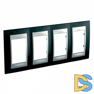 Рамка 4-ая (четверная), Родий/Алюминий (металл), серия UNICA TOP/CLASS, Schneider Electric