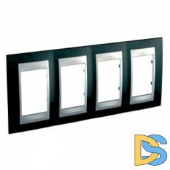 Рамка 4-ая (четверная), Родий/Алюминий (металл), серия UNICA TOP/CLASS, Schneider Electric