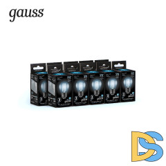 Лампа светодиодная филаментная Gauss E27 5W 4100K прозрачная 105802205