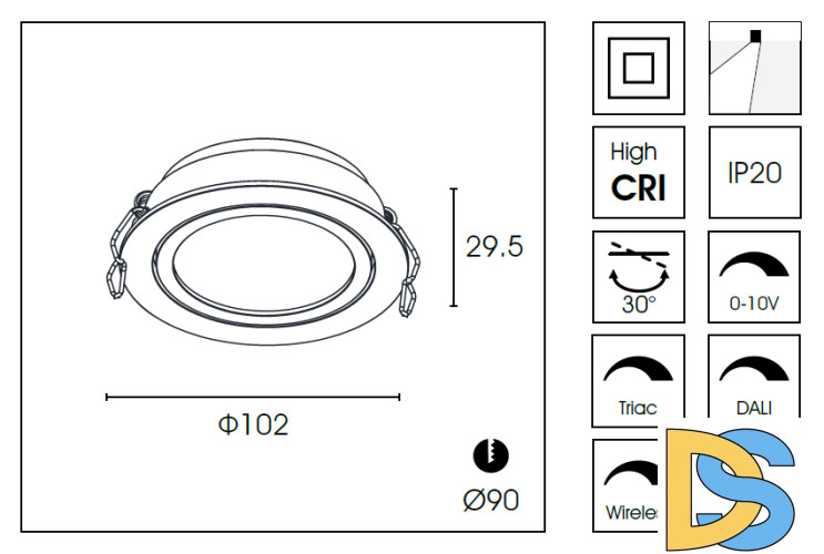 Встраиваемый светильник Delight Collection DA8304DR