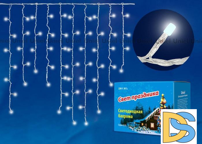 Уличная светодиодная гирлянда Uniel бахрома (UL-00003932) синий ULD-B3010-200/TBK Blue IP67
