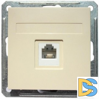 Розетка компьютерная 1-ая кат.5е, RJ-45 (интернет), Бежевый, серия Wessen 59, Schneider Electric