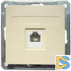 Розетка компьютерная 1-ая кат.5е, RJ-45 (интернет), Бежевый, серия Wessen 59, Schneider Electric
