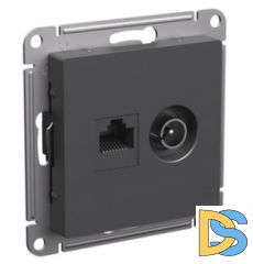 Розетка телевизионная/компьютерная, Базальт, серия Atlas Design, Schneider Electric