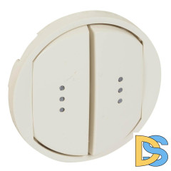 Лицевая панель Legrand Celiane выключателя двухклавишного с подсветкой слоновая кость 066211