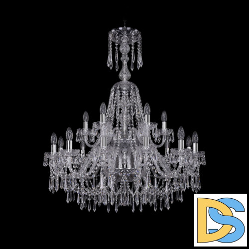 Подвесная люстра Bohemia Ivele Crystal 1403/12+6/300/XL-100/2d Ni