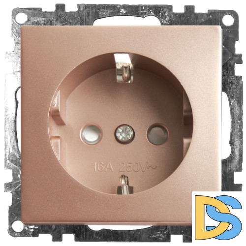 Розетка 1-местная с/з с защитной шторкой Stekker Катрин 39596