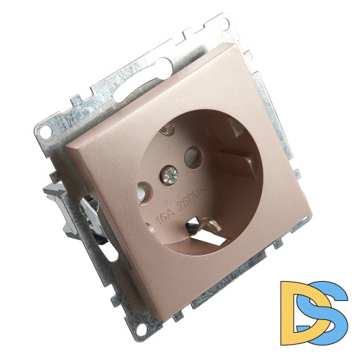 Розетка 1-местная с/з с защитной шторкой Stekker Катрин 39596