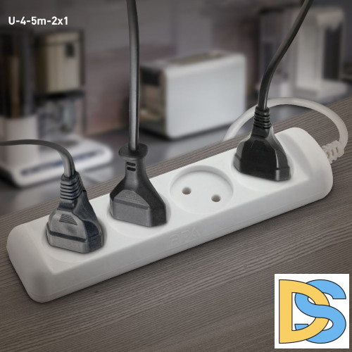 Удлинитель электрический Эра U-4-5m-2x1 Б0028363