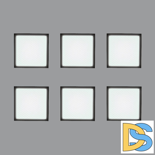 Встраиваемый светильник (комплект из 6 шт) Uniel ULP-1010 42W/4000К IP40 GRILYATO BLACK KIT06 UL-00008958