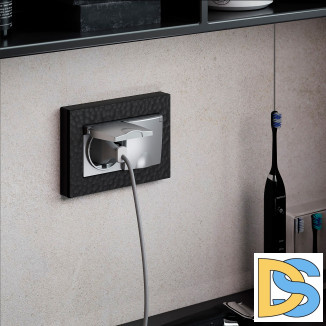 Рамка для двойной розетки (черный) W0082408