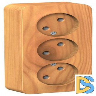 Розетка 3-я б/з без шторок 16А, 250В, изолир пластина Schneider Blanca Ясень