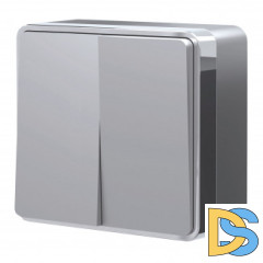 Выключатель двухклавишный Gallant (серебряный) W5020006