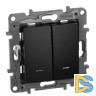 Переключатель двухклавишный Legrand Etika с подсветкой 10A 250V антрацит 672616
