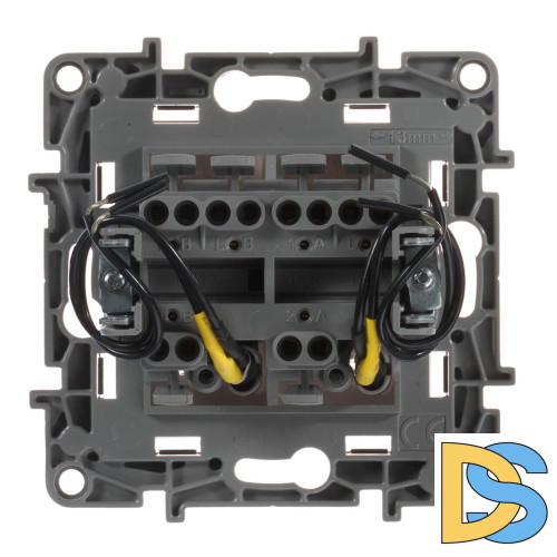 Переключатель двухклавишный Legrand Etika с подсветкой 10A 250V антрацит 672616