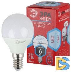 Лампа светодиодная Эра E14 6W 4000K ECO LED P45-6W-840-E14 Б0019077
