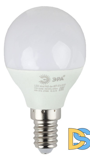 Лампа светодиодная Эра E14 6W 4000K ECO LED P45-6W-840-E14 Б0019077