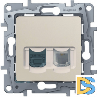 Розетка Legrand Etika RJ11+RJ45 CAT5 слоновая кость, 672352