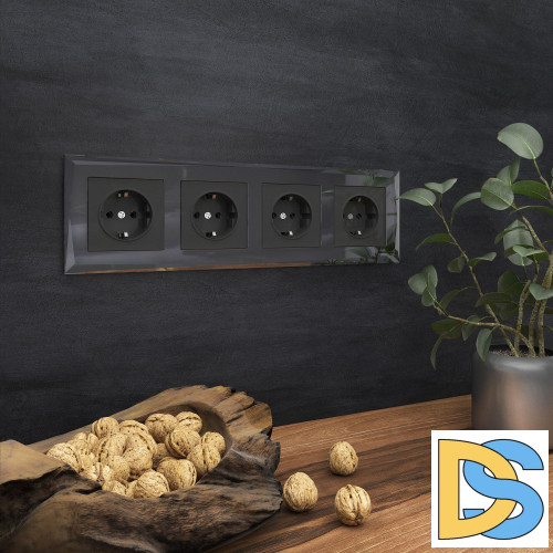 Рамка на 4 поста Werkel Diamant (черный) W0041208