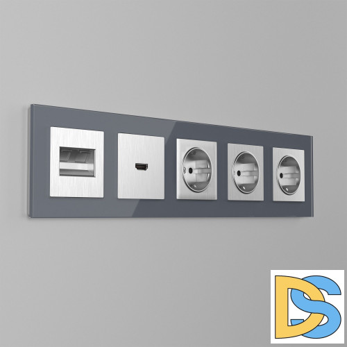 Рамка на 5 постов Werkel Favorit (серый,стекло) W0051115