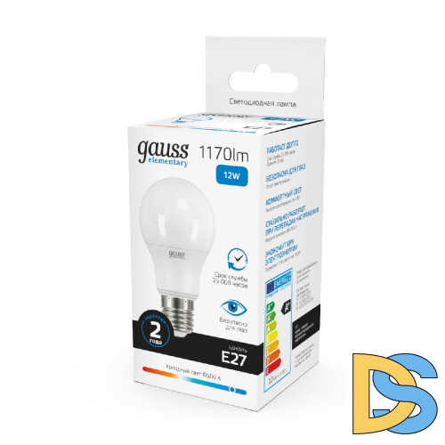 Лампа светодиодная Gauss E27 12W 6500K груша матовая 23232