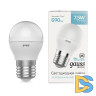 Лампа светодиодная Gauss E27 7,5W 4100К шар матовый 1053228
