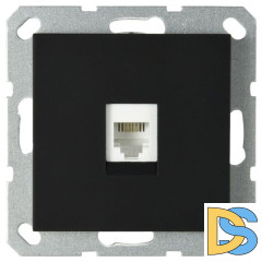 Телефонная розетка Jasmart разъем RJ11 с накладкой черный матовый (soft touch) G6101PB