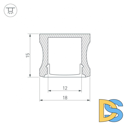 Профиль Arlight ALU-SLIM-H15-2000 ANOD+FROST 018246