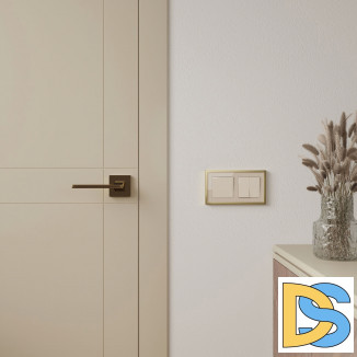 Рамка на 2 поста Baguette (айвори/латунь) W0022851