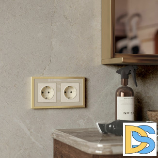 Рамка на 2 поста Baguette (айвори/латунь) W0022851