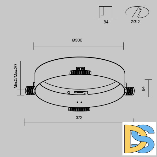 Рамка для встраиваемого светильника Maytoni Downlight DLA032-TRS36-W