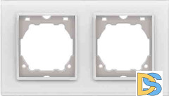 Рамка 2-я из закаленного стекла белая Vesta-Electric Exclusive White