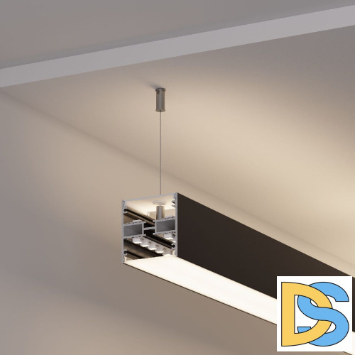 Алюминиевый профиль Arlight LINE-5050-DUAL-2000 ANOD BLACK 045652