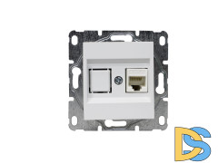 Розетка для сетевого кабеля LAN без рамки белая Vesta-Electric White