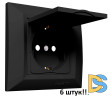 Розетка одинарная с заземлением с крышкой черная Vesta-Electric Roma Black - 6 шт