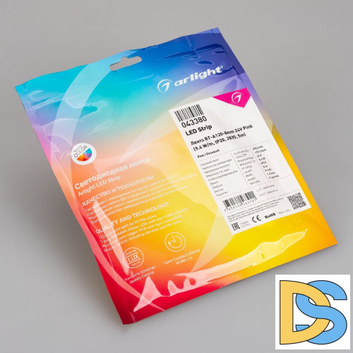 Светодиодная лента Arlight RT-A120-8mm 24V Pink (9.6 W/m, IP20, 2835, 5m) 043380