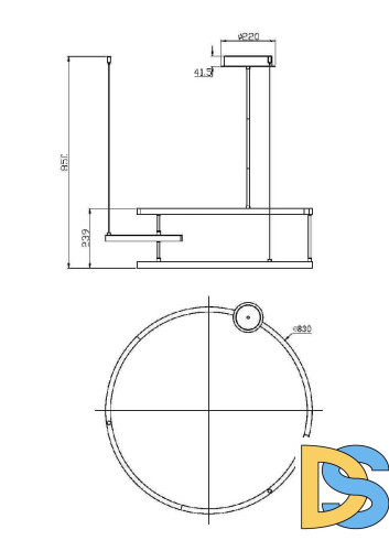 Подвесная люстра Maytoni Line MOD016PL-L52BK