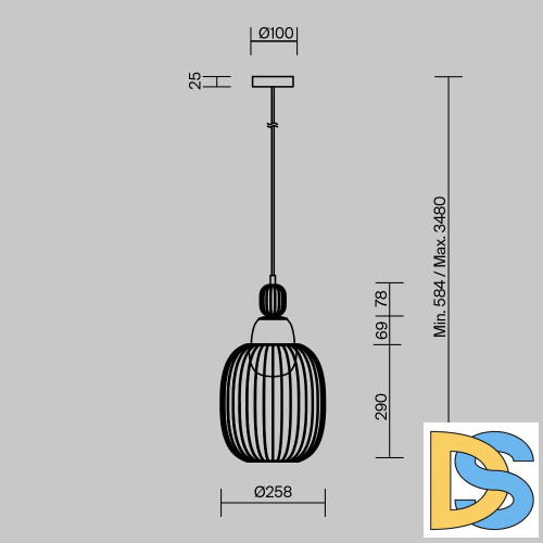 Подвесной светильник Maytoni Levitation MOD376PL-01G1