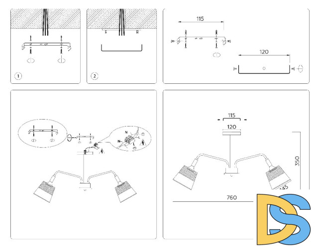 Люстра на штанге Ambrella Light Modern Losk TR4740