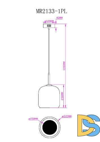 Подвесной светильник Myfar Charlie MR2133-1PL