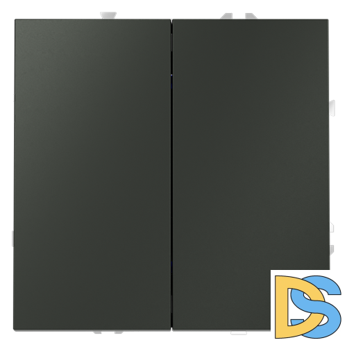 Выключатель с самовозвратом встраиваемый VOLTUM S70 двухклавишный 10А, (титан)