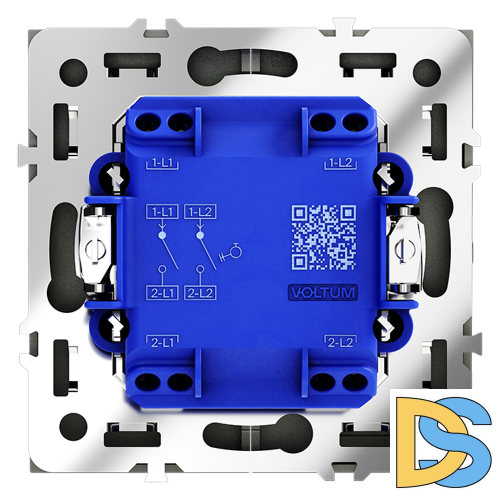 Выключатель с самовозвратом встраиваемый VOLTUM S70 двухклавишный 10А, (титан)