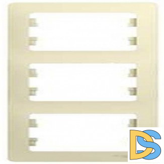 Рамка 3-ая (тройная) вертикальная, Бежевый, серия Glossa, Schneider Electric
