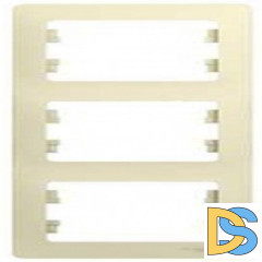 Рамка 3-ая (тройная) вертикальная, Бежевый, серия Glossa, Schneider Electric